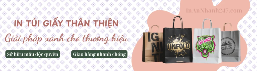 Banner in túi giấy ý vàng